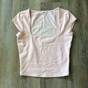 Garage Pink Cap Sleeve Crop T-Shirt